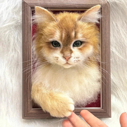 Custom Felt Pet Cat Figurines, Ornaments, and Pins