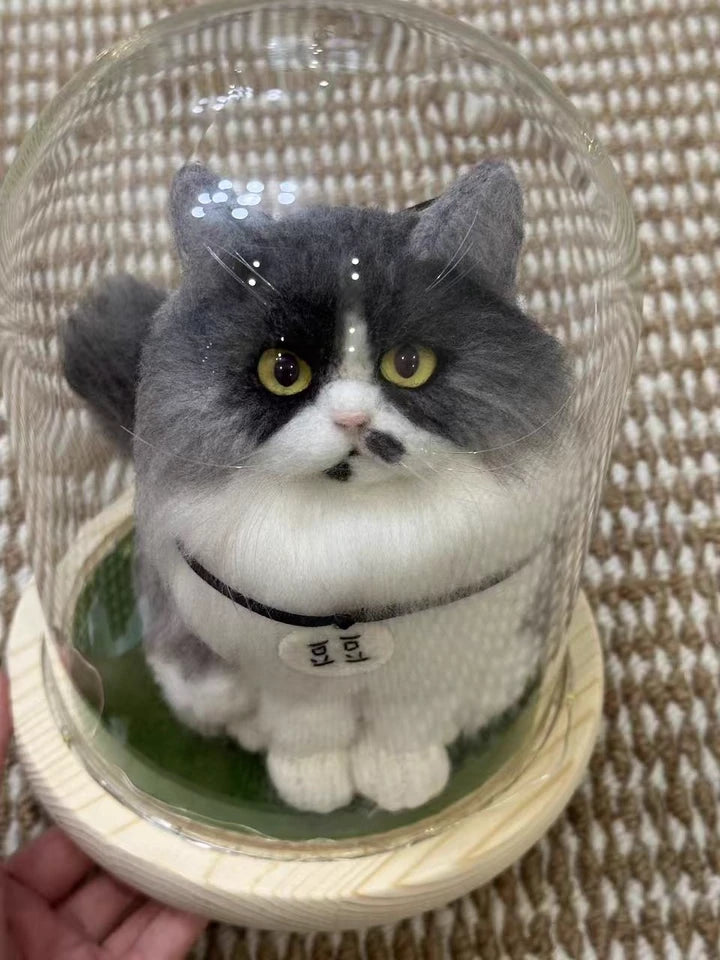 Custom-Made Full-Body Felt Cat Pet Figurines