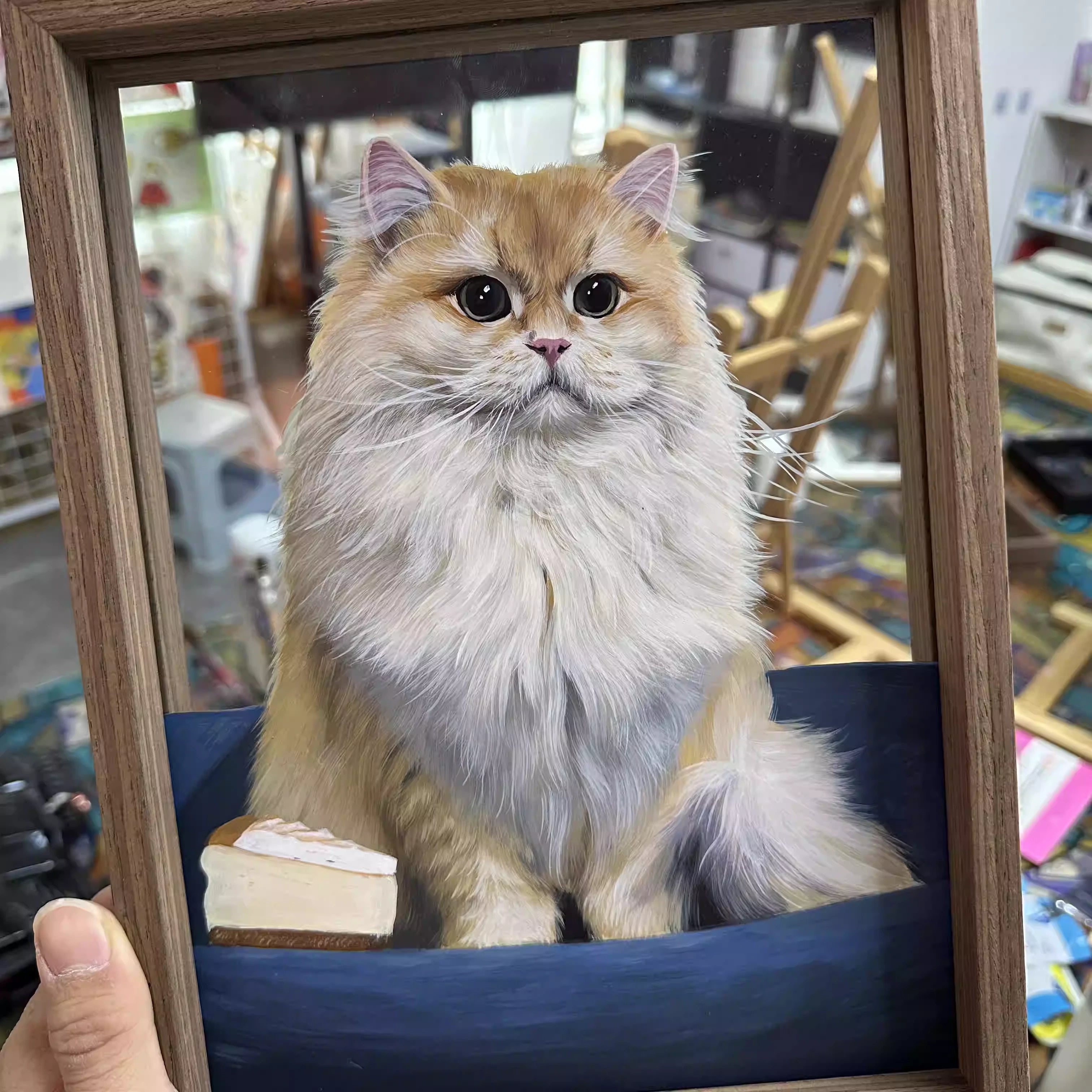 Custom Pet Portraits, Hand-Painted Portraits, and Custom Portrait Art in Glass Frames