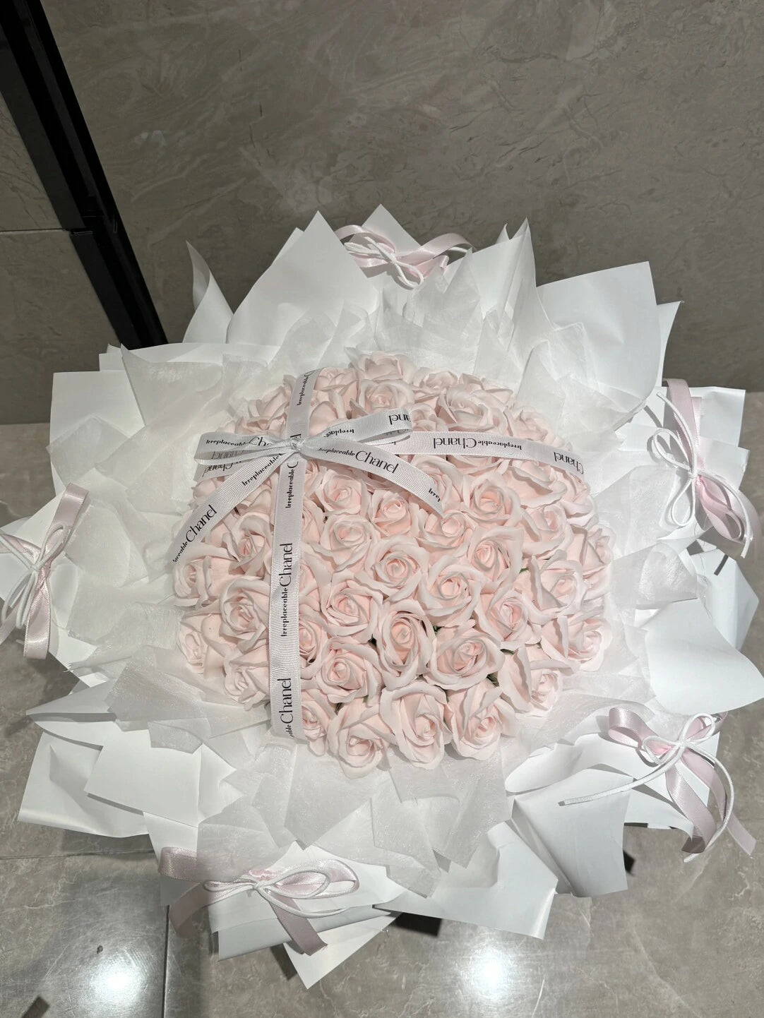Light Pink Artificial Rose Soap Bouquet (52–99 Blooms)