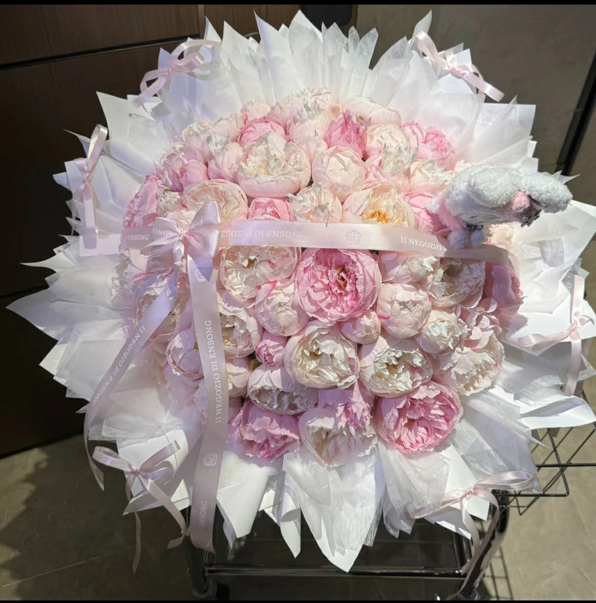 Bouquet of Pink Artificial Peonies 52 flowers