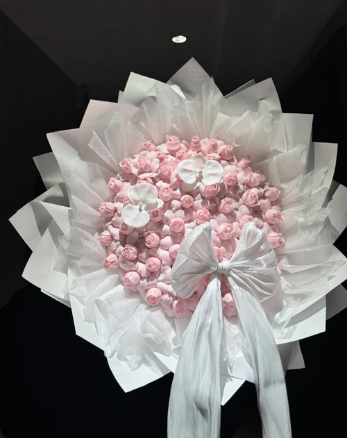 “Fairy's Kiss” Rose-Scented Soap Artificial Flower Bouquets (52-Stem and 99-Stem)