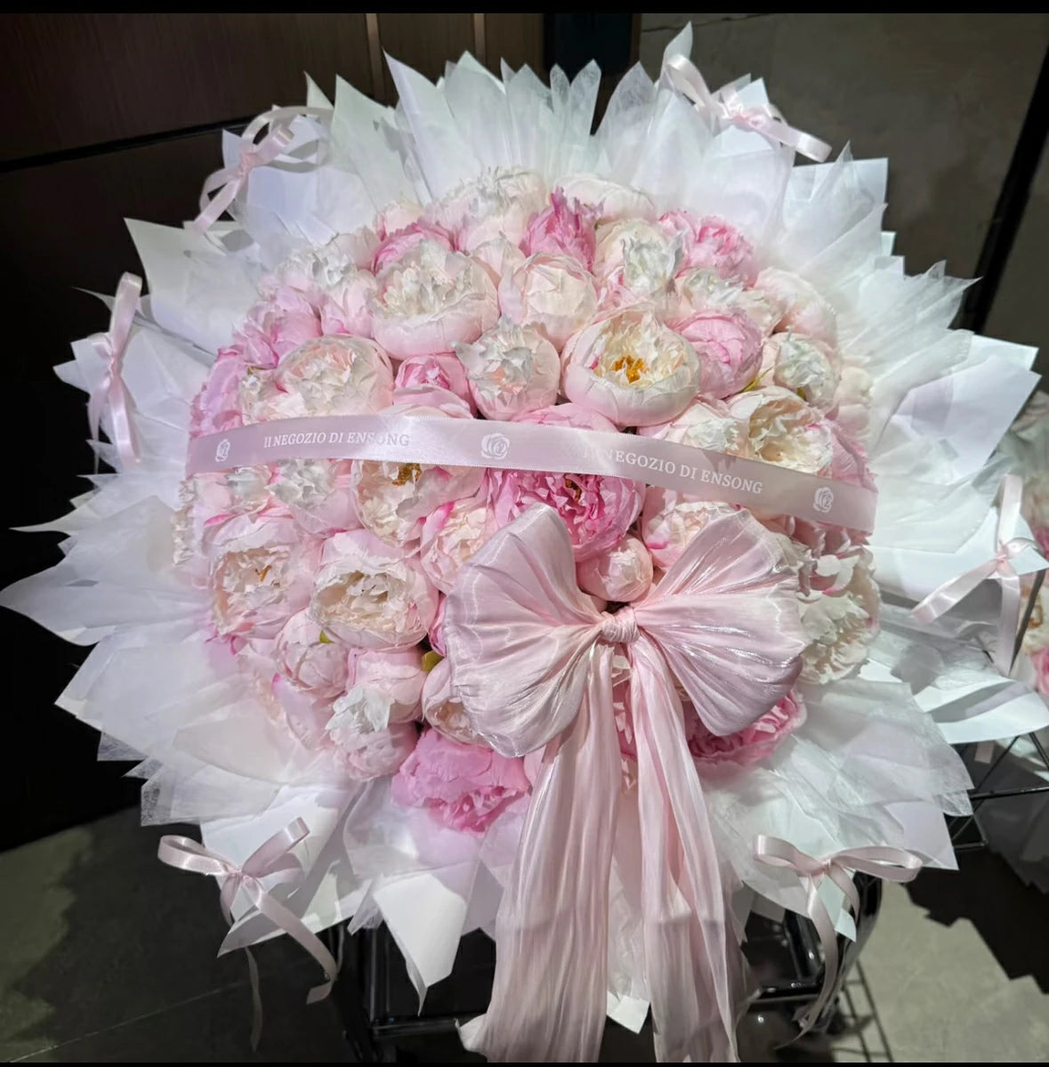 Bouquet of Pink Artificial Peonies 52 flowers