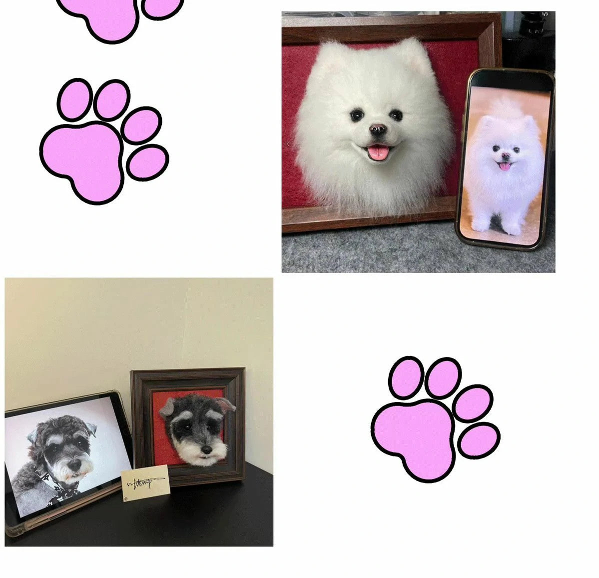 Custom Wool Felt Dog Photo Frames
