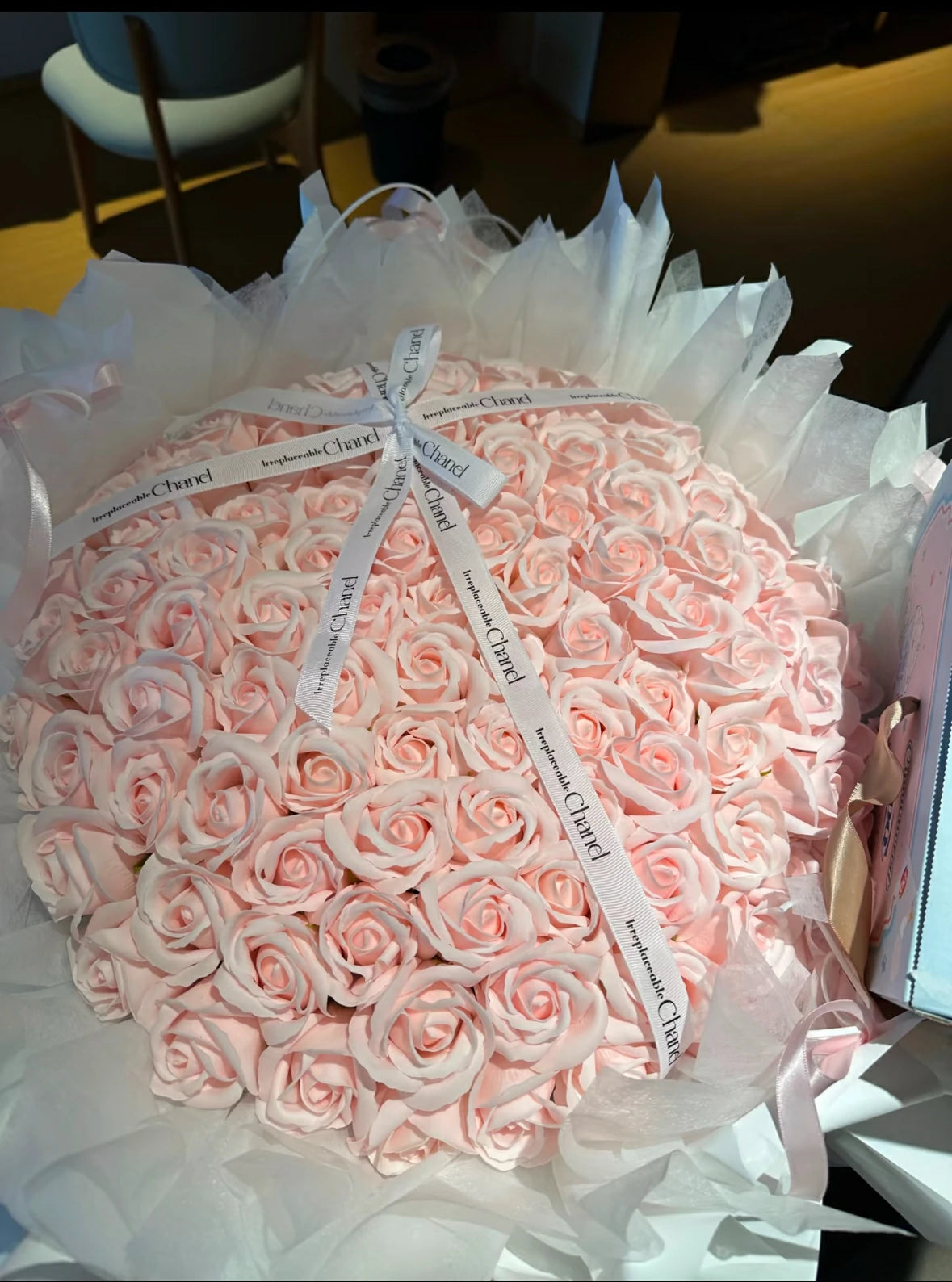 Light Pink Artificial Rose Soap Bouquet (52–99 Blooms)