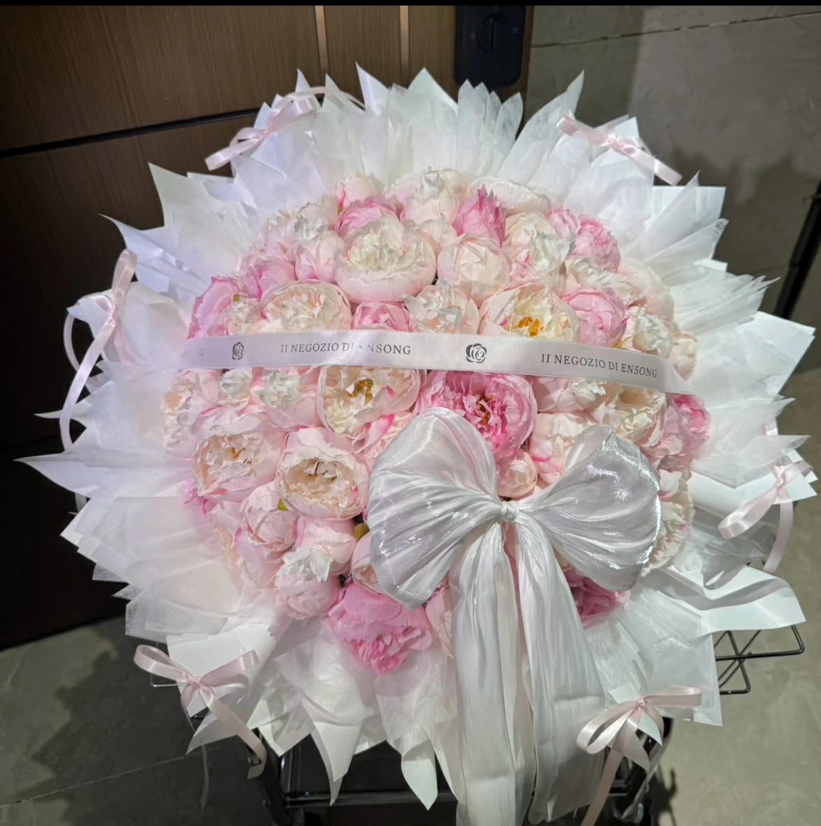 Bouquet of Pink Artificial Peonies 52 flowers