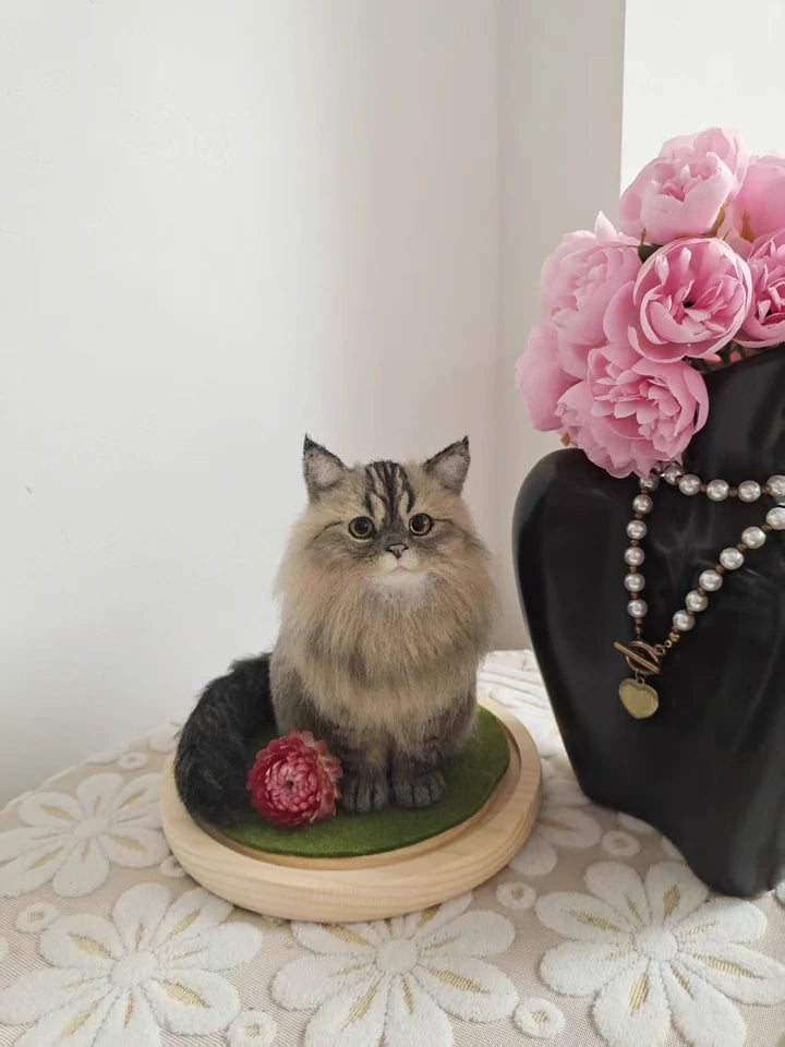 Custom-Made Full-Body Felt Cat Pet Figurines