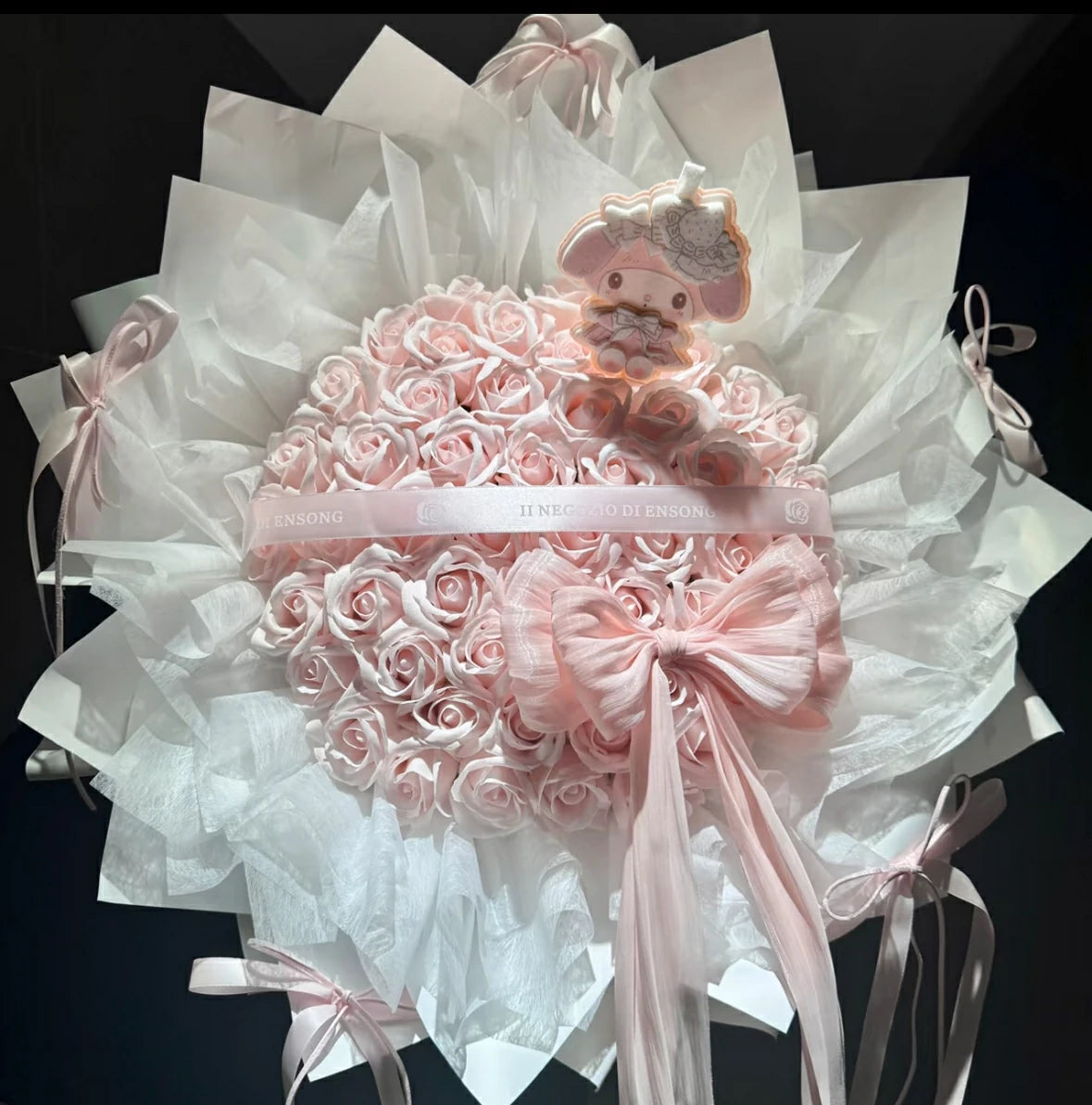 Melody's Girly Light Pink Rose Scented Soap Bouquet