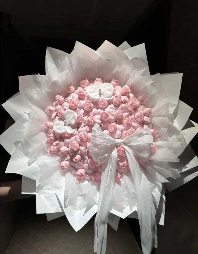 “Fairy's Kiss” Rose-Scented Soap Artificial Flower Bouquets (52-Stem and 99-Stem)