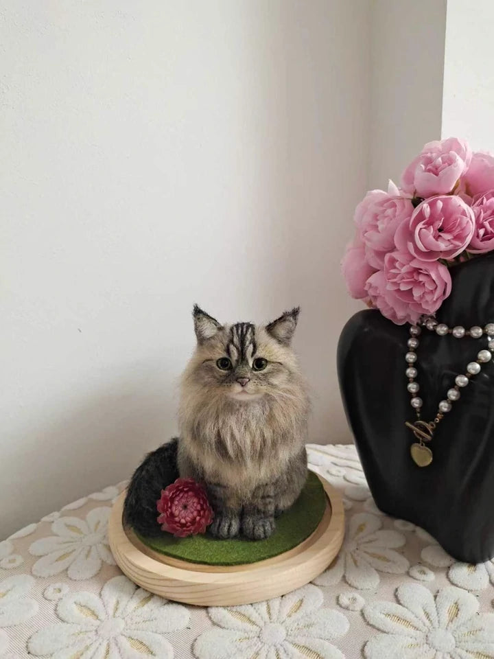 Custom-Made Full-Body Felt Cat Pet Figurines