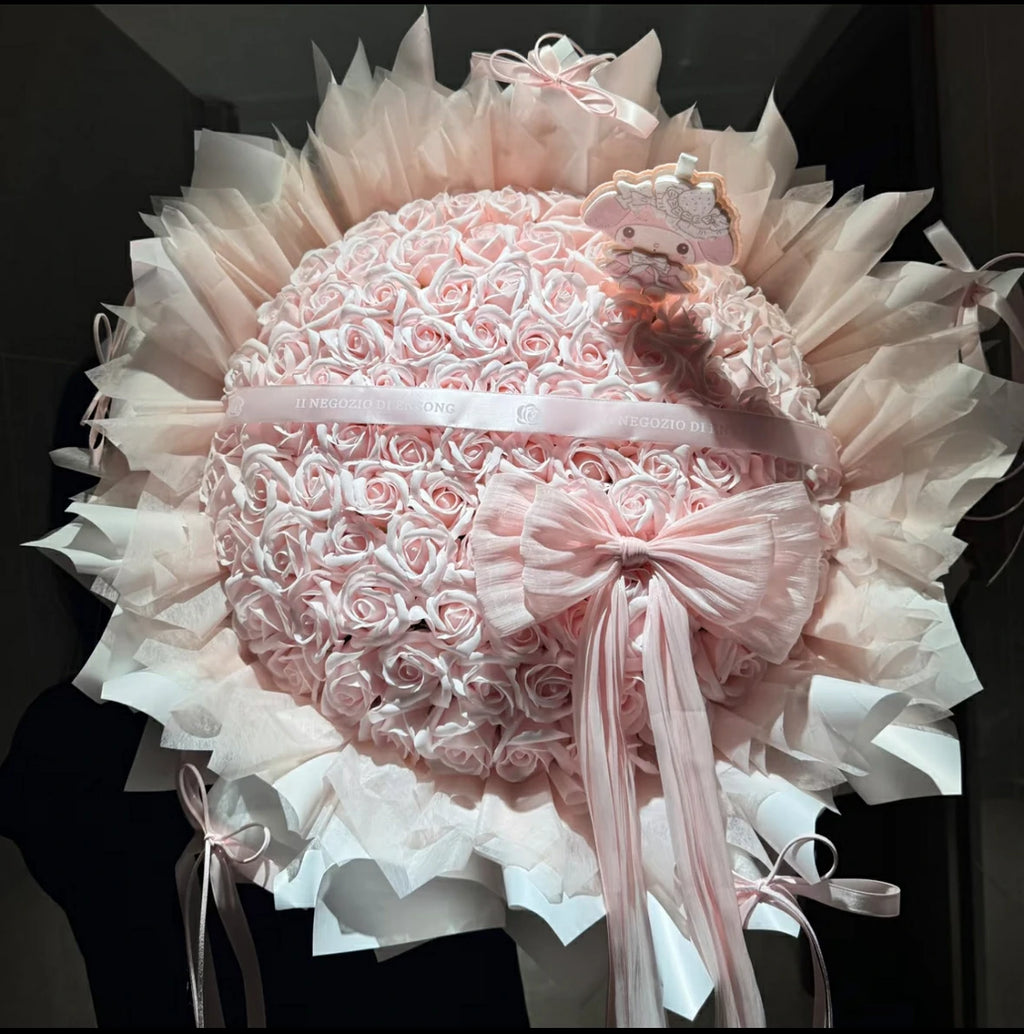 Melody's Girly Light Pink Rose Scented Soap Bouquet