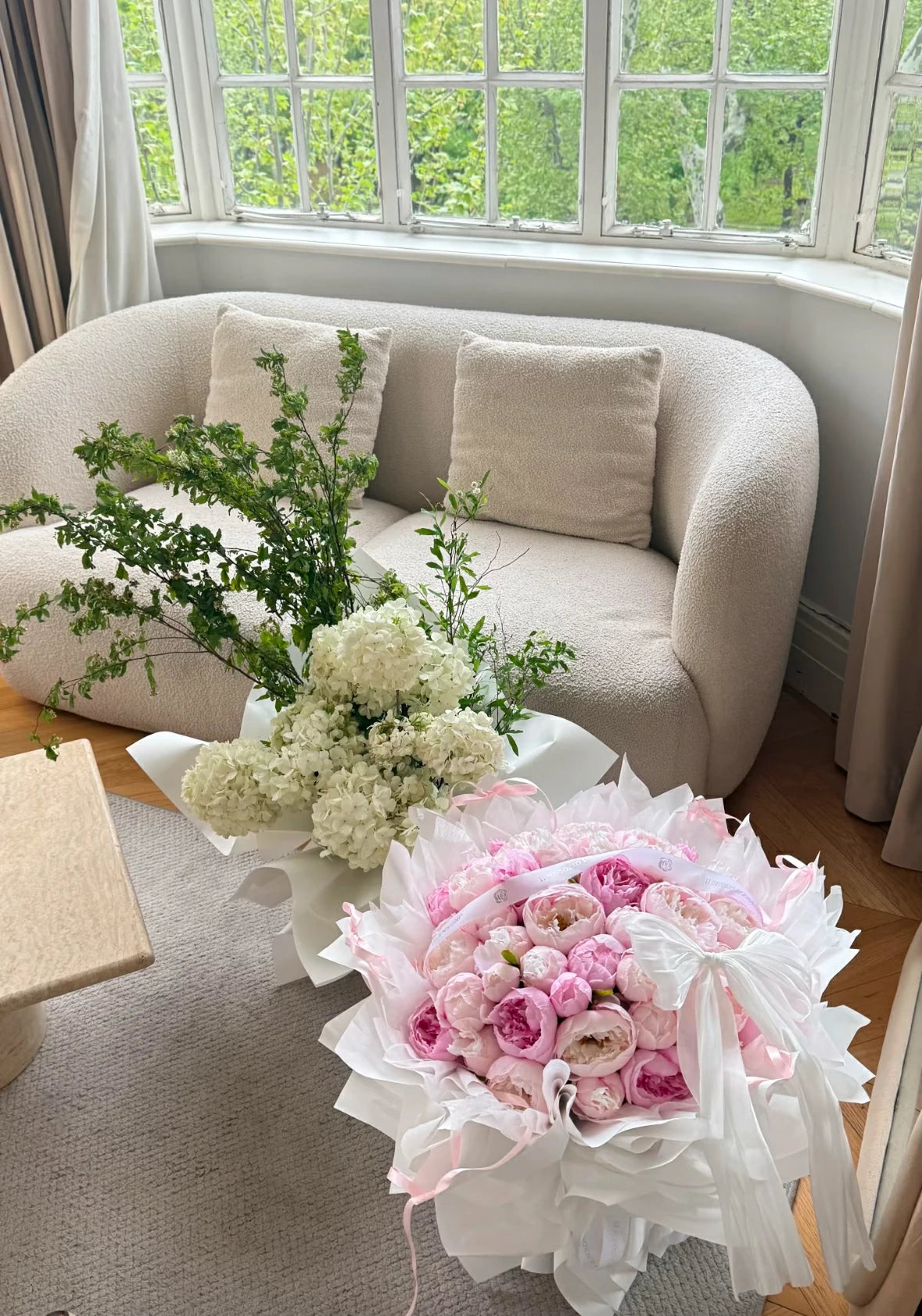 Bouquet of Pink Artificial Peonies 52 flowers