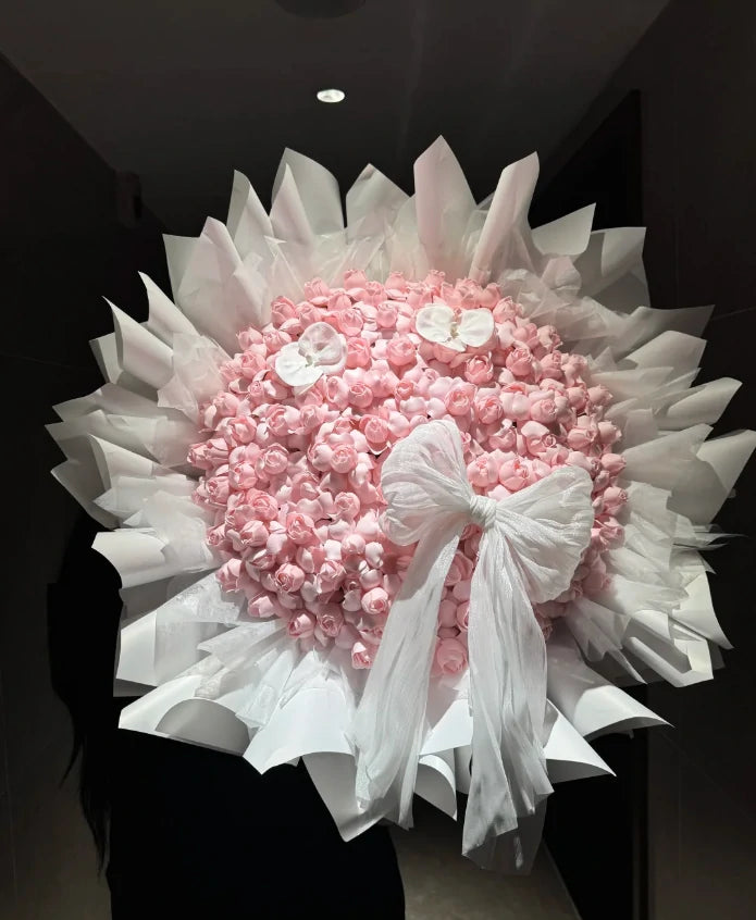 “Fairy's Kiss” Rose-Scented Soap Artificial Flower Bouquets (52-Stem and 99-Stem)