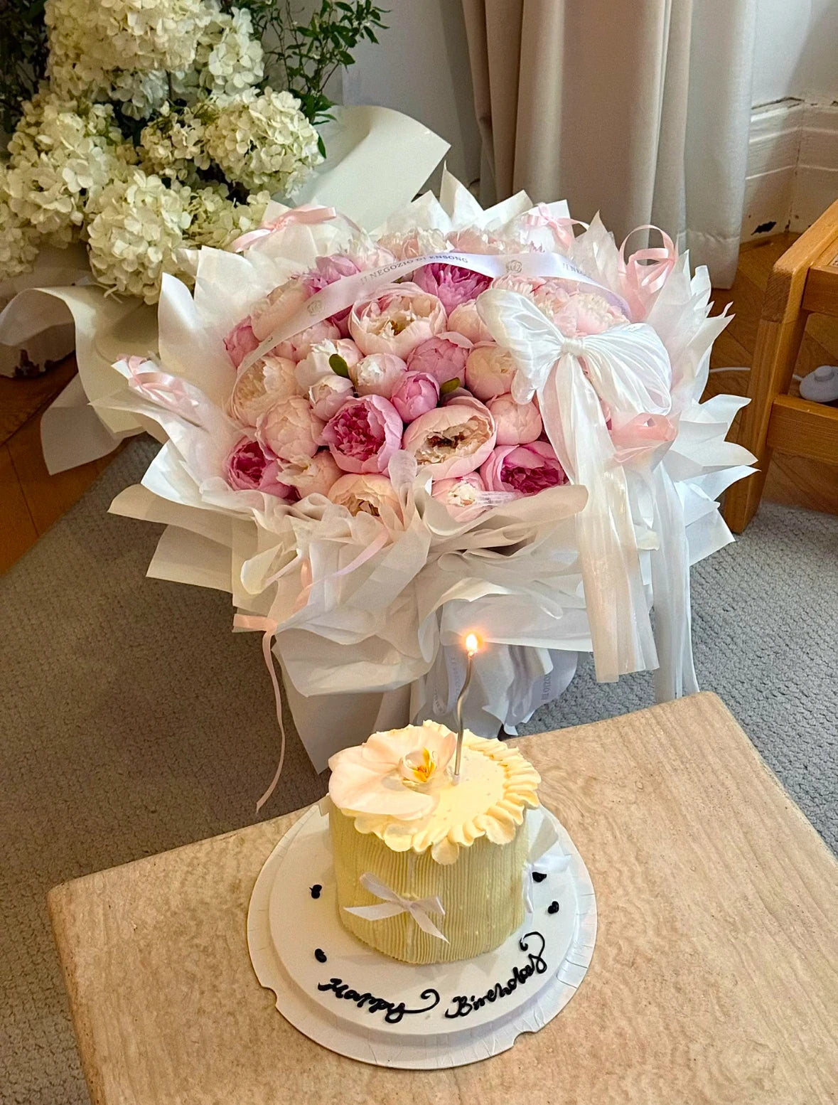 Bouquet of Pink Artificial Peonies 52 flowers