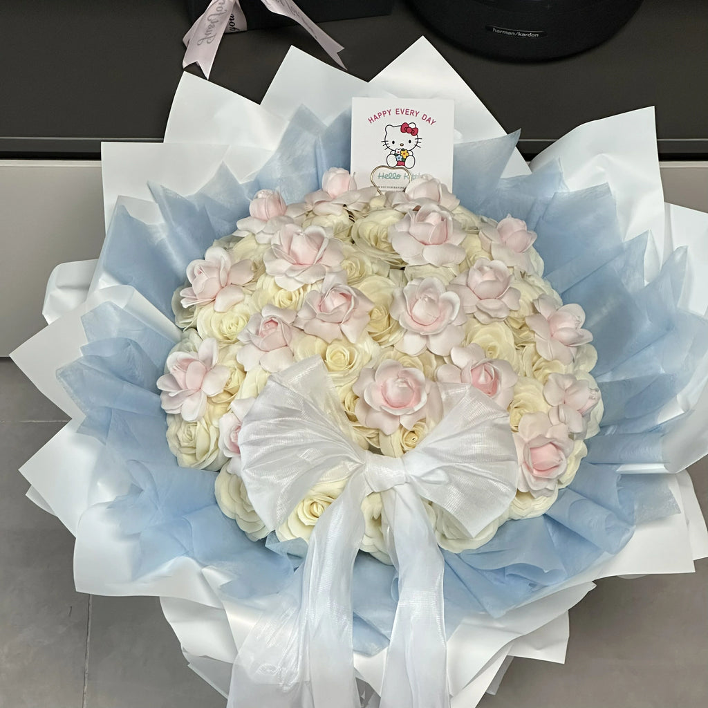 Milky White Rose Fairy's Kiss Soap Bouquet