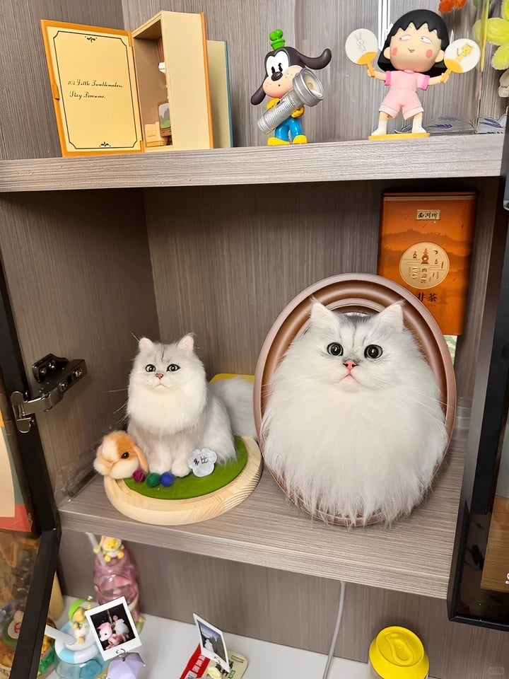 Custom-Made Full-Body Felt Cat Pet Figurines
